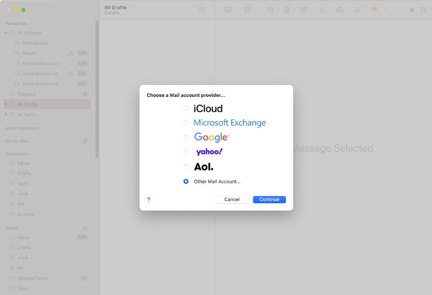 Add a Mail account to Apple Mail